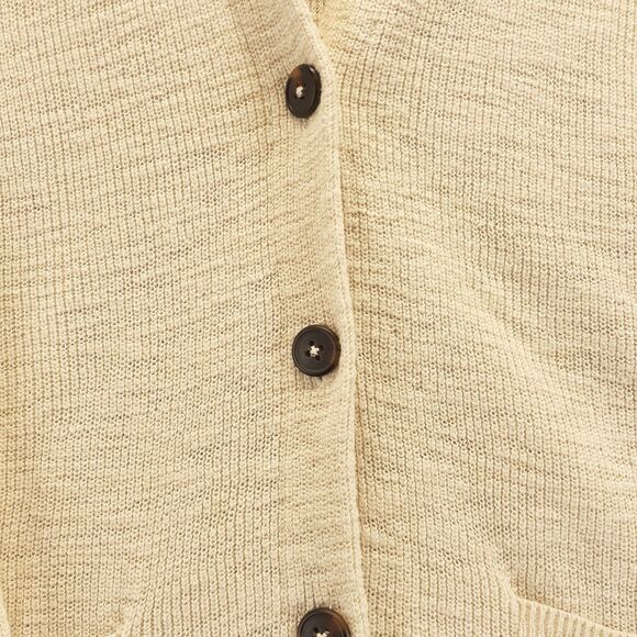 Madewell Womens Size L Cream V-Neck Button up Long Sleeve Oversized Cardigan - Picture 6 of 10